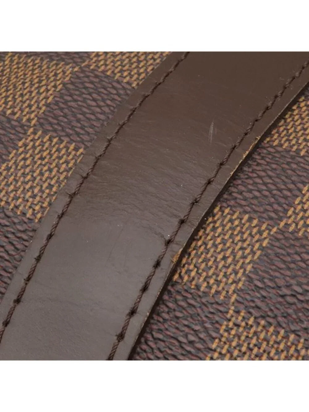 Louis Vuitton Boston Bag Keepall Bandouliere 55 Damier Canvas Ebene Gold Brown